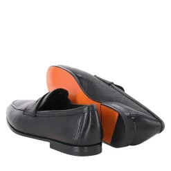 Santoni Loafer Carlos aus Leder schwarz Schnürschuhe