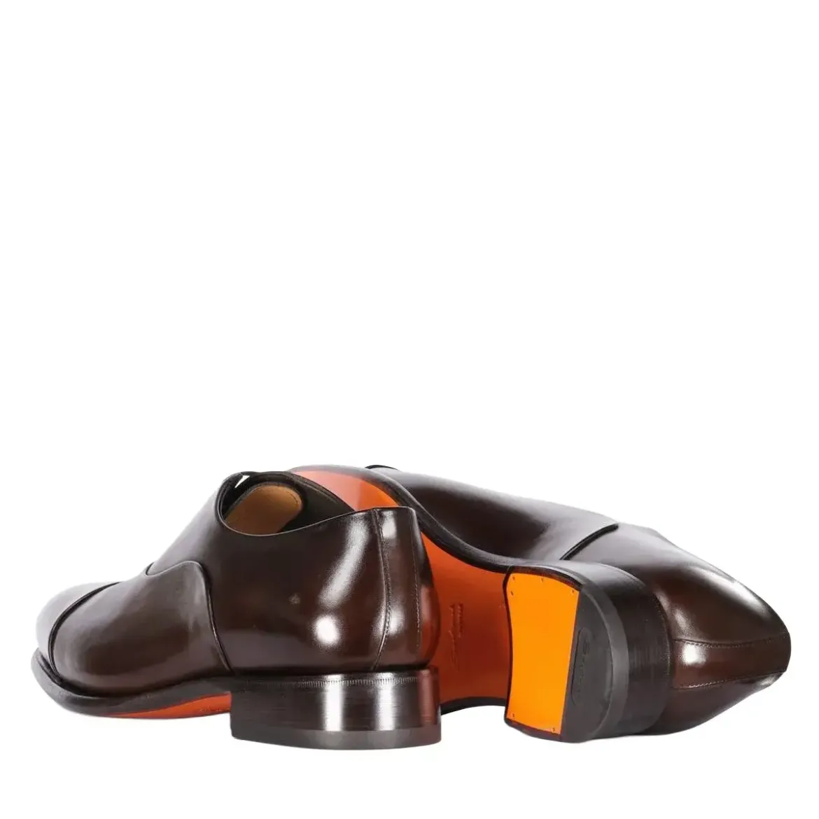 Santoni Oxfords aus Leder in Antik-Optik braun Schnürschuhe