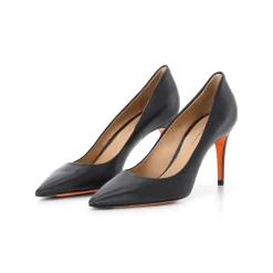 Santoni Pumps aus Glattleder Schwarz Pumps
