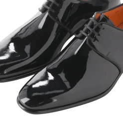 Santoni Schnürschuhe aus Lackleder schwarz Schnürschuhe