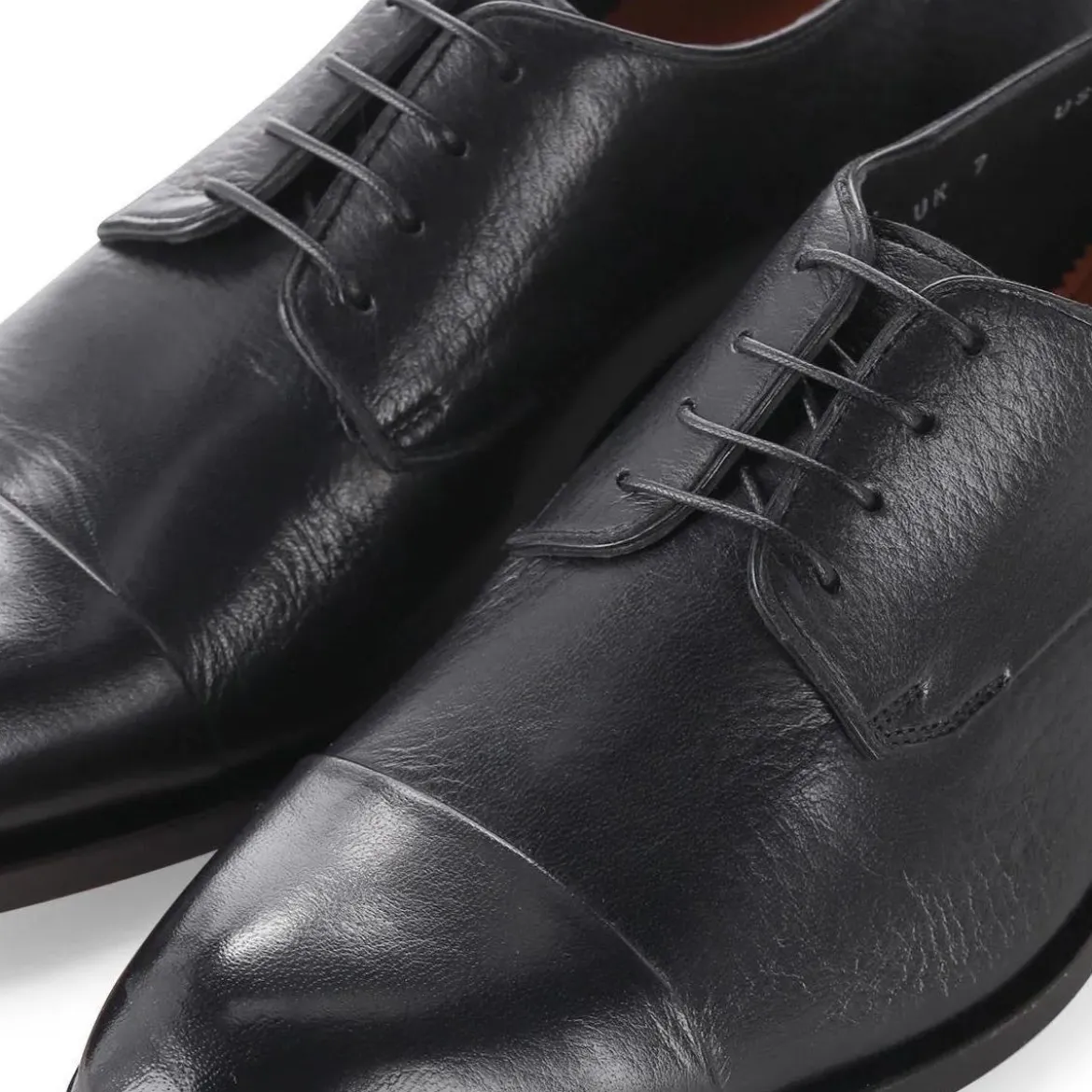 Santoni Schnürschuhe aus Leder schwarz Schnürschuhe