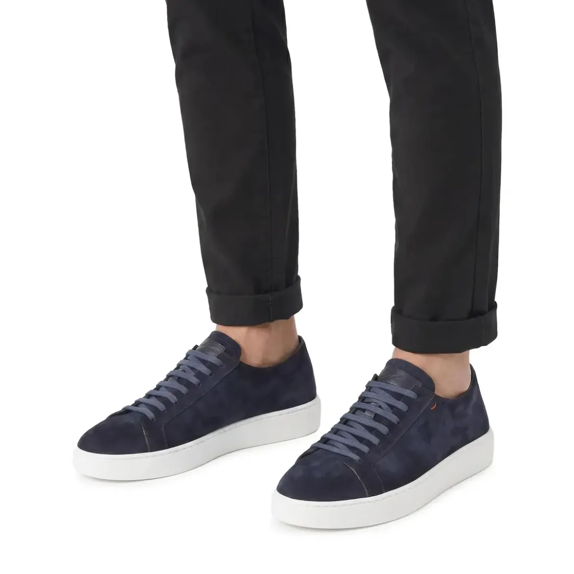 Santoni Sneaker aus Leder braun Schnürschuhe