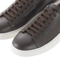 Santoni Sneaker aus Leder braun Schnürschuhe