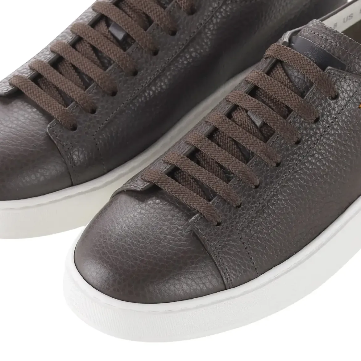 Santoni Sneaker aus Leder braun Schnürschuhe