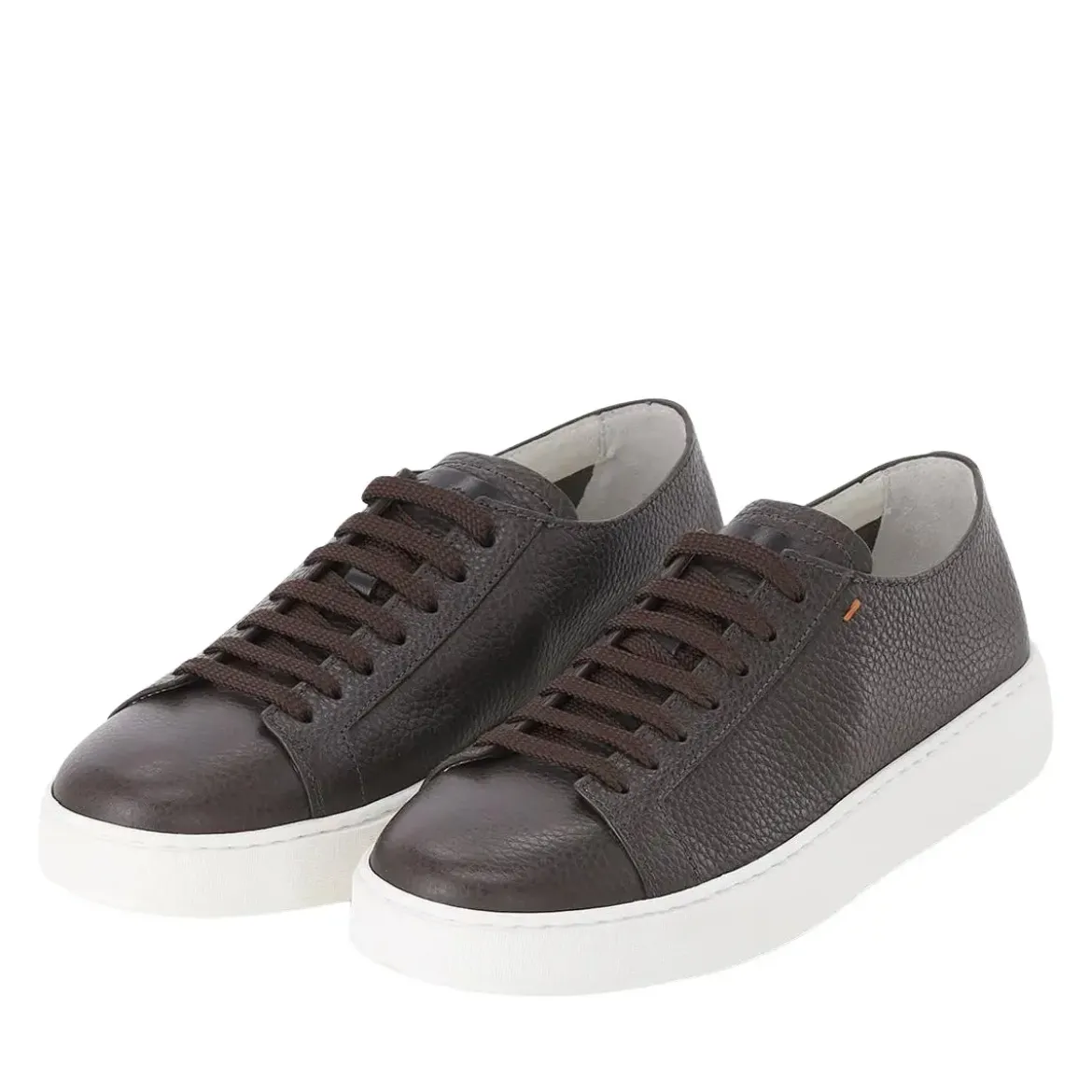 Santoni Sneaker aus Leder braun Schnürschuhe
