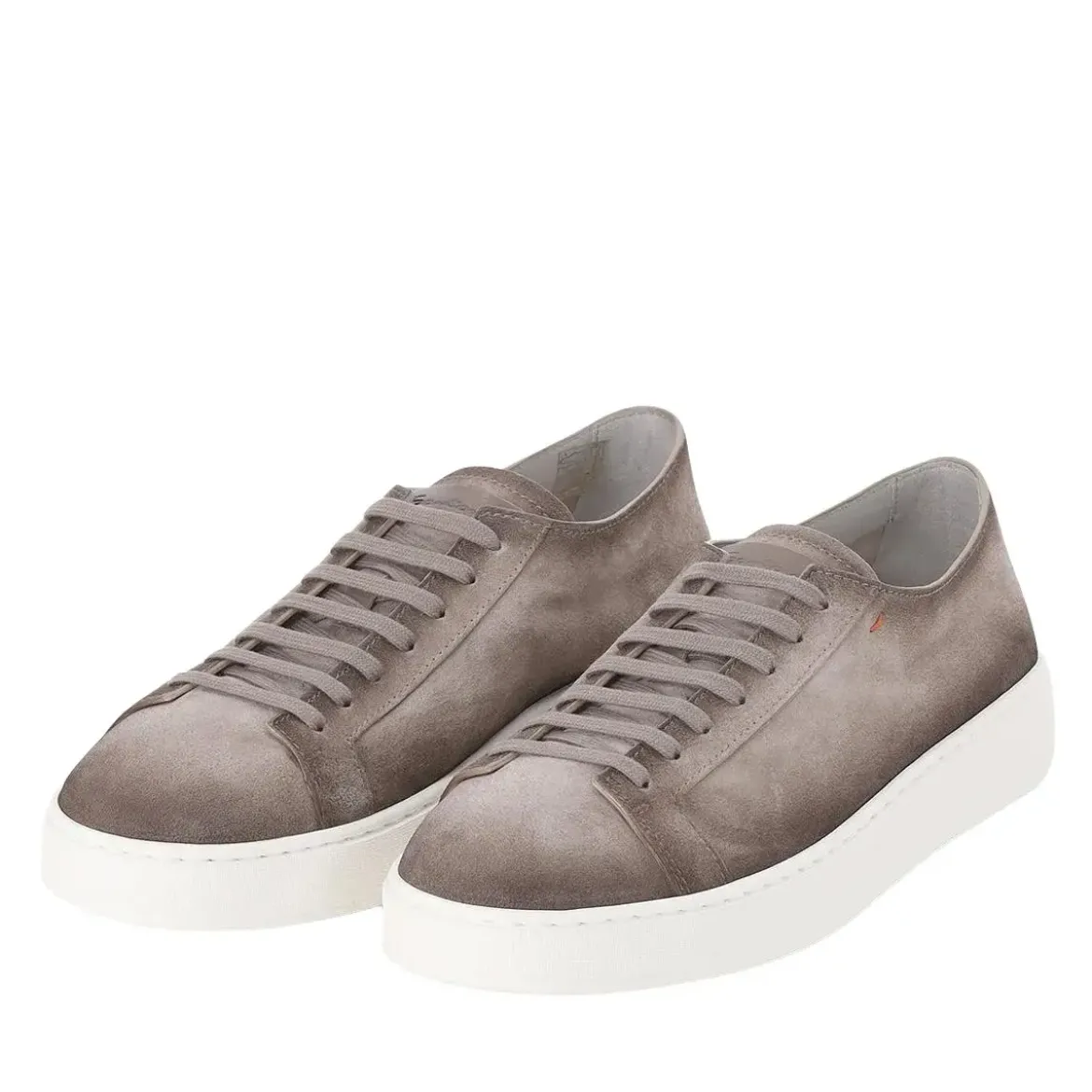 Santoni Sneaker aus Leder braun Schnürschuhe
