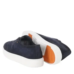 Santoni Sneaker aus Leder braun Schnürschuhe