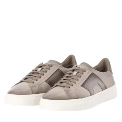 Santoni Sneaker aus Leder braun Schnürschuhe
