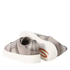 Santoni Sneaker aus Leder braun Schnürschuhe