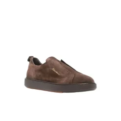 Santoni Sneaker Con Logo Brown Loafer