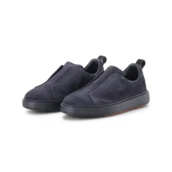 Santoni Sneaker Donkerblauw blau Low-Top-Sneaker
