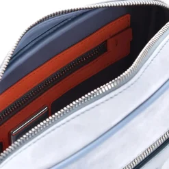 Santoni Travel Bag aus Veloursleder blau Clutch