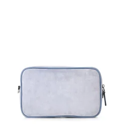 Santoni Travel Bag aus Veloursleder blau Clutch