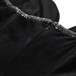 Self Portrait Maxikleid Black Velvet schwarz Maxikleid