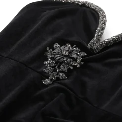 Self Portrait Maxikleid Black Velvet schwarz Maxikleid