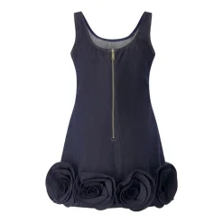 Self Portrait Sheath Dress With 3D Flowers Black Minikleid
