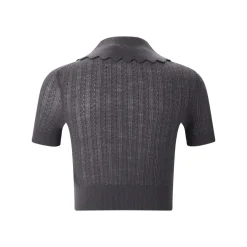 Self Portrait Shirt aus Strick grau