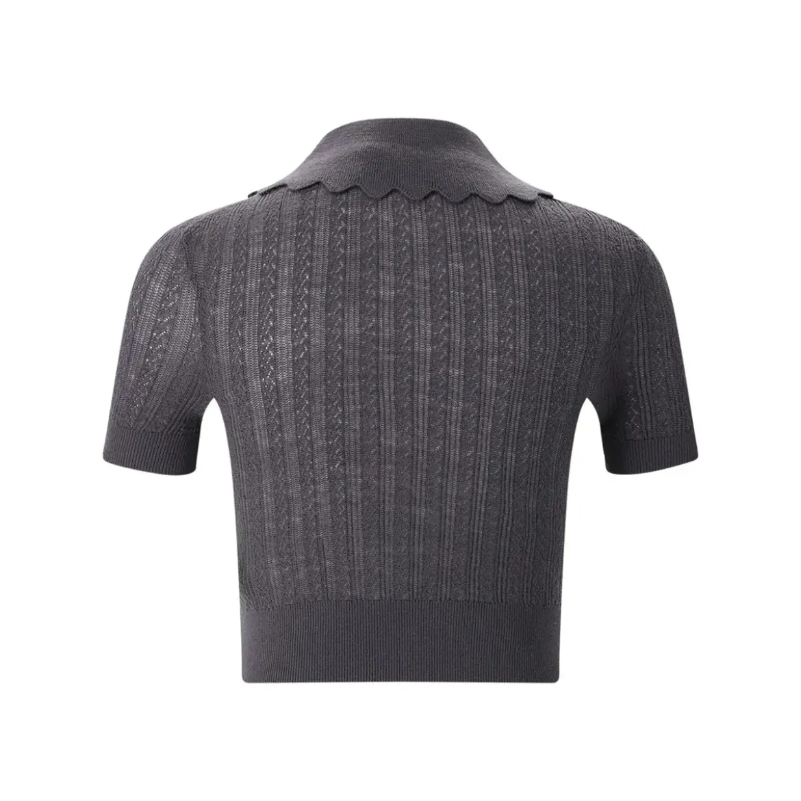 Self Portrait Shirt aus Strick grau