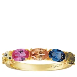 Sif Jakobs Jewellery Ellisse Cinque Ring Gold Pavéring