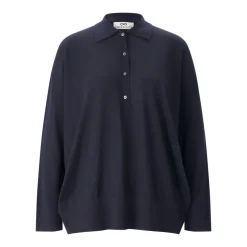 Sminfinity Pullover aus Merinowolle blau Poloshirt