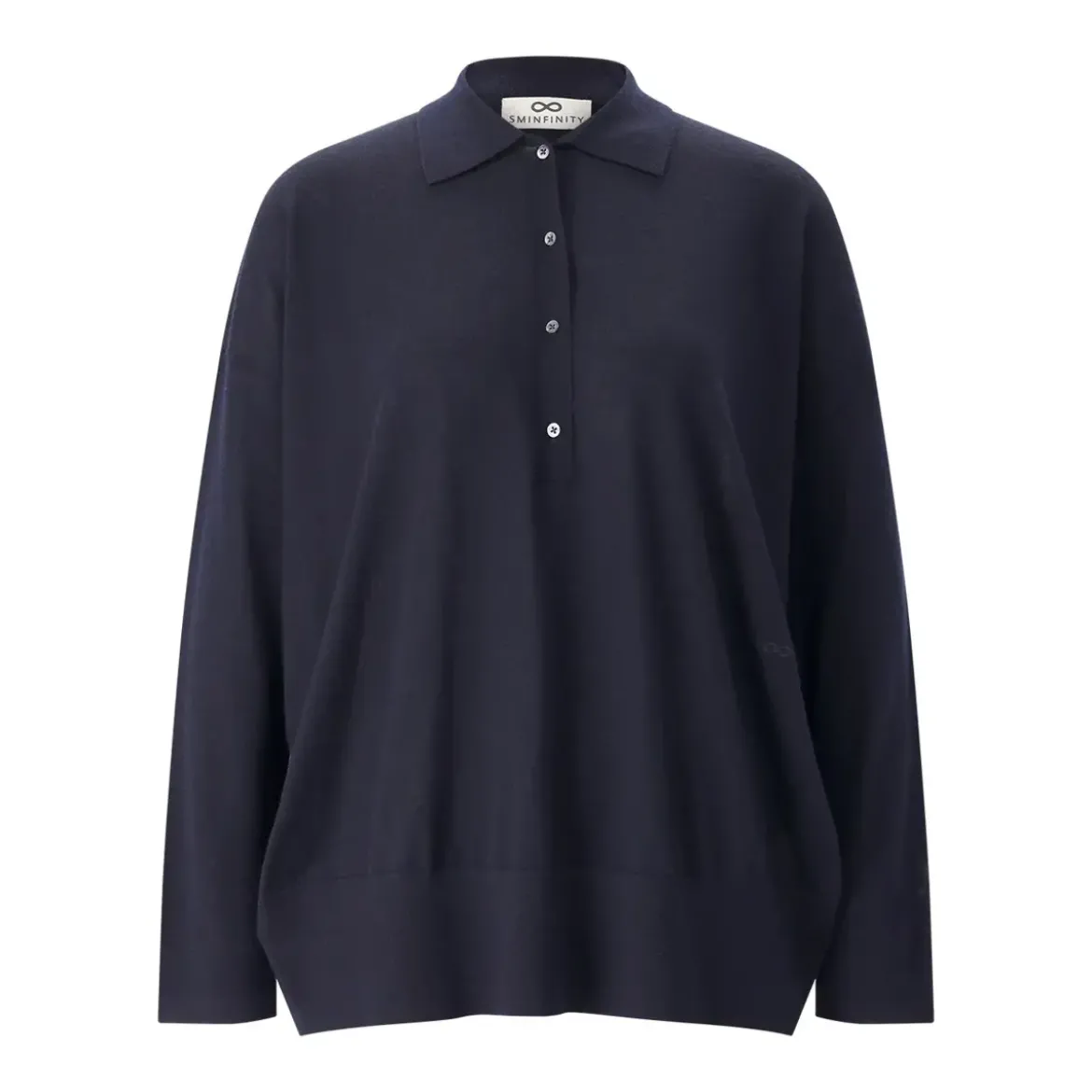 Sminfinity Pullover aus Merinowolle blau Poloshirt