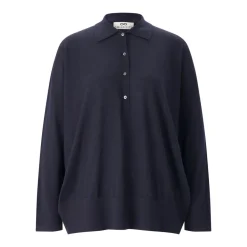 Sminfinity Pullover aus Merinowolle blau Poloshirt