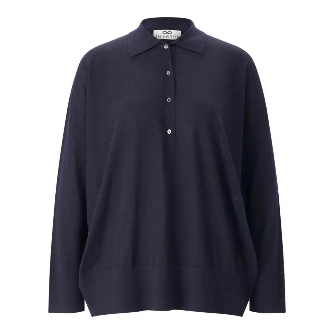 Sminfinity Pullover aus Merinowolle blau Poloshirt