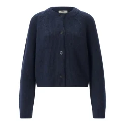 Sminfinity Strickjacke aus Kaschmir & Baumwolle blau Strickjacke