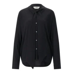 Sminfinity Strickjacke Extrafine Bowtie Shirt schwarz Bluse