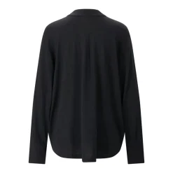 Sminfinity Strickjacke Extrafine Bowtie Shirt schwarz Bluse