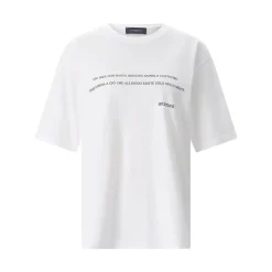 Sportmax Crewneck T-Shirt With Chest Print White T-Shirt