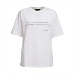 Sportmax Crewneck T-Shirt With Chest Print White T-Shirt