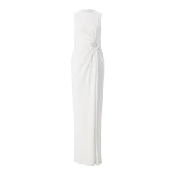 Sportmax Maxikleid Salett mit Cut-Out weiß Maxikleid