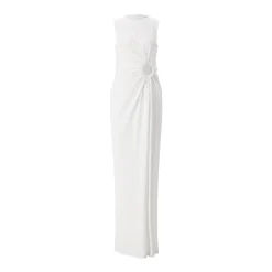 Sportmax Maxikleid Salett mit Cut-Out weiß Maxikleid