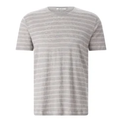 Stefan Brandt Gestreiftes T-Shirt Enno aus Leinen grau T-Shirt