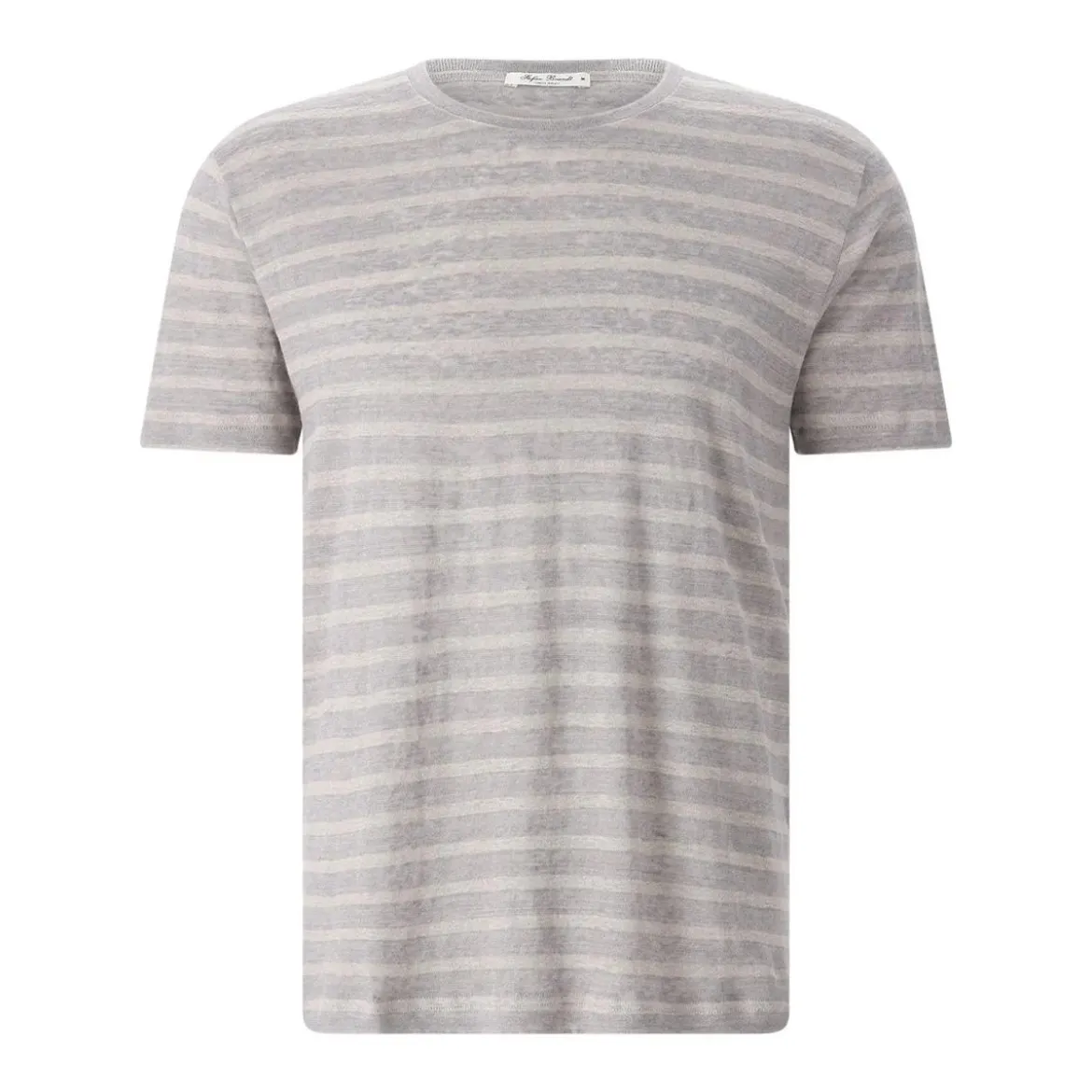 Stefan Brandt Gestreiftes T-Shirt Enno aus Leinen grau T-Shirt