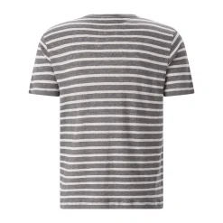 Stefan Brandt Gestreiftes T-Shirt Enno aus Leinen grau T-Shirt
