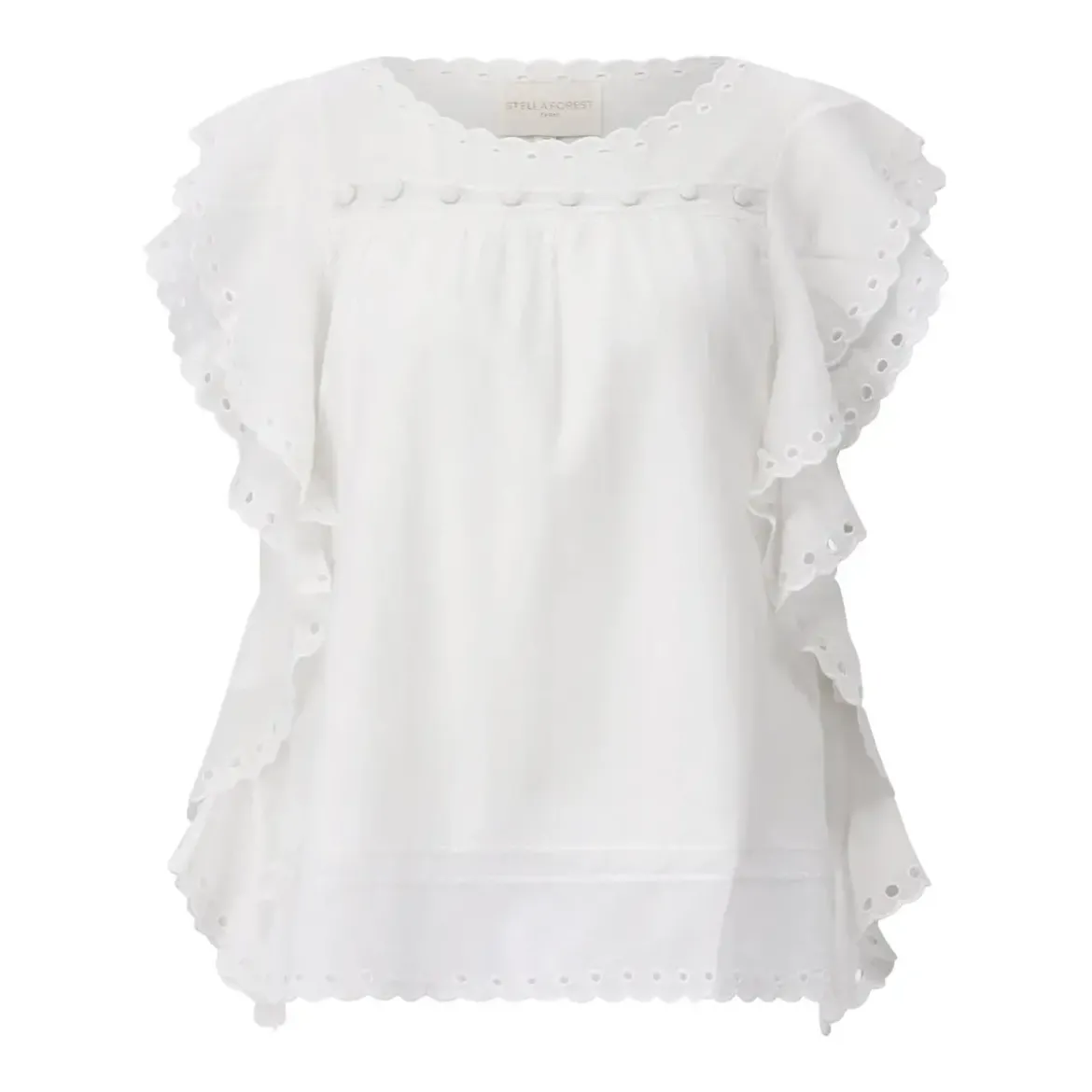 STELLA FOREST Blusenshirt Jayna mit Stickerei Weiß Bluse