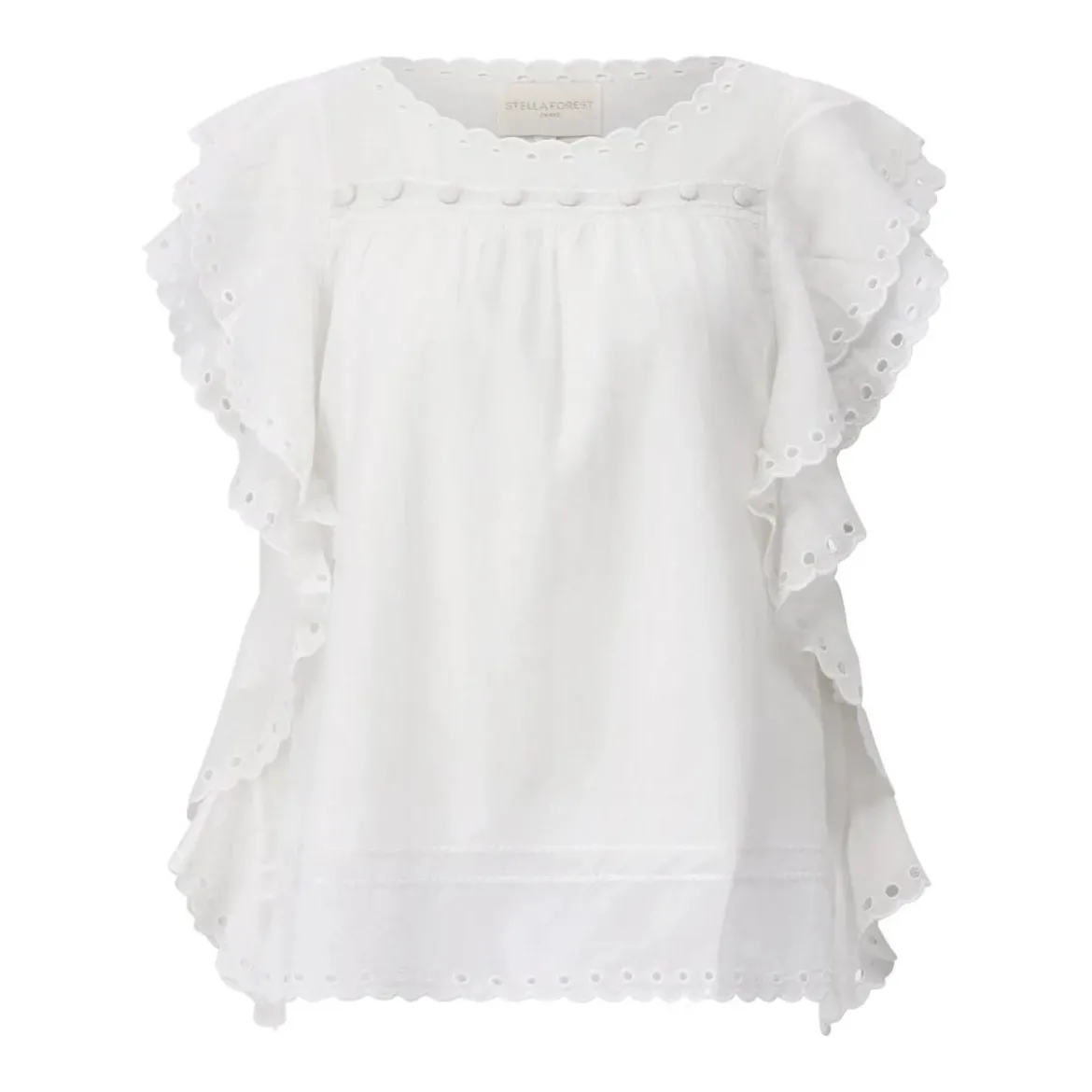 STELLA FOREST Blusenshirt Jayna mit Stickerei Weiß Bluse