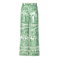 STELLA FOREST Weite Hose mit floralem Muster Grün Hose