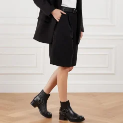 Steve Madden Breaker Black Leather Stiefeletten
