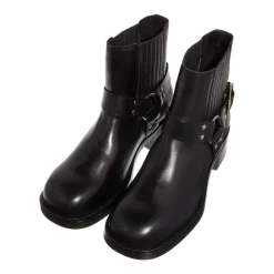 Steve Madden Breaker Black Leather Stiefeletten
