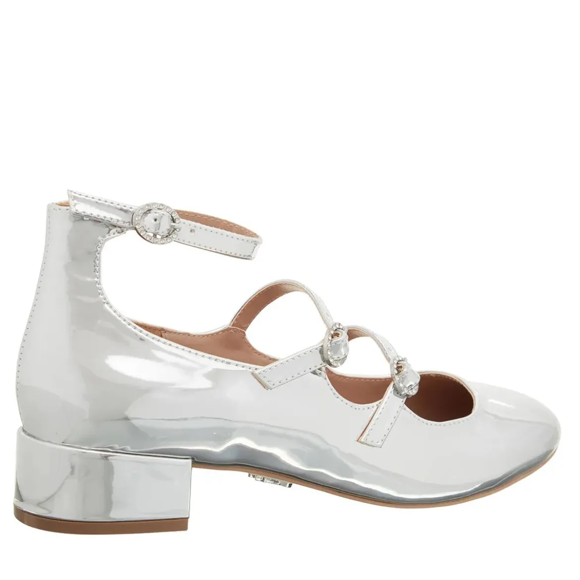Steve Madden Colleague Silver Mary Janes