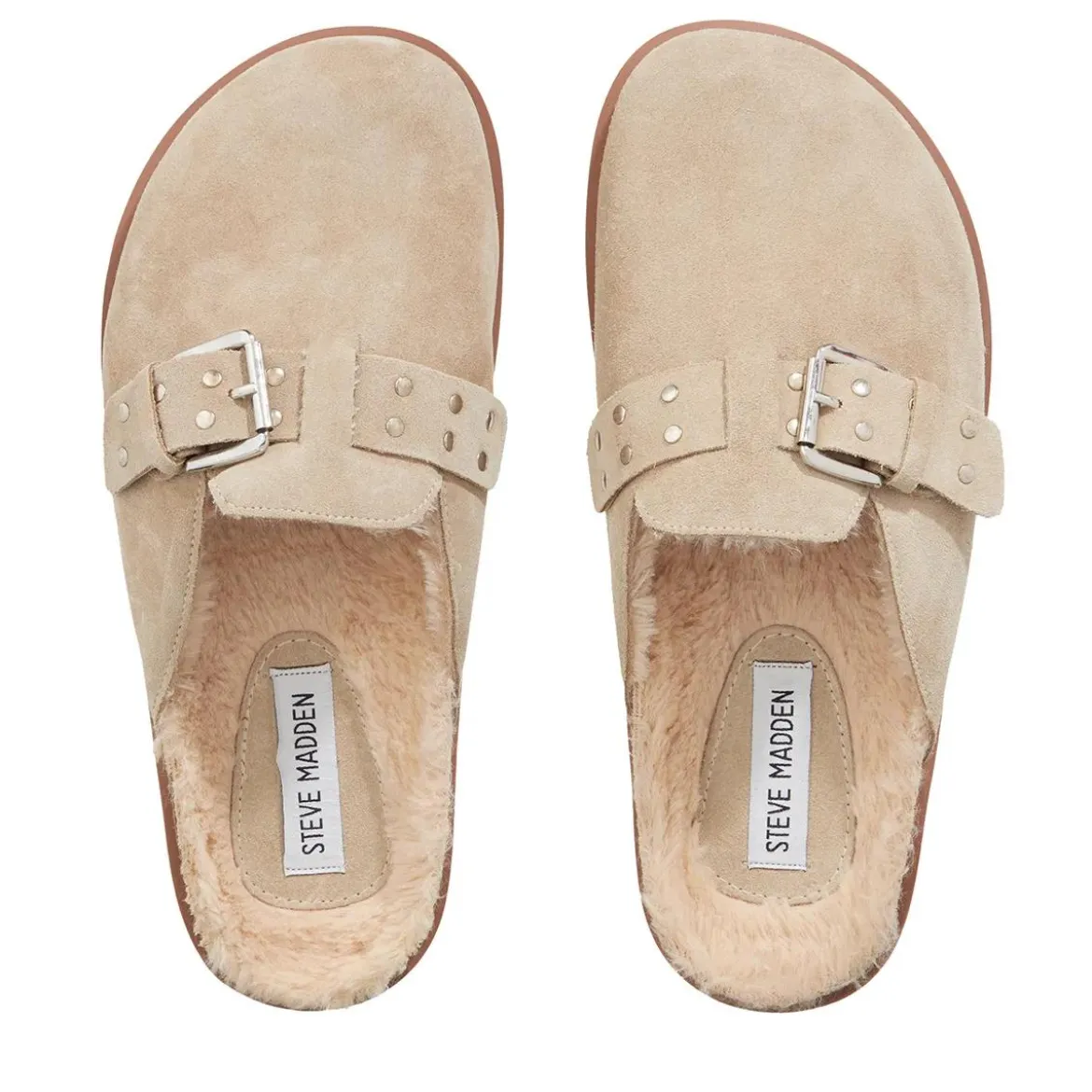 Steve Madden Evergreen Sand Suede Mules