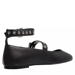 Steve Madden Macbeth Black Leather Ballerinas