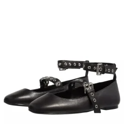 Steve Madden Macbeth Black Leather Ballerinas