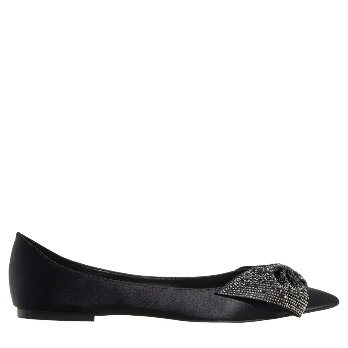 Steve Madden Magi Black Satin Ballerinas