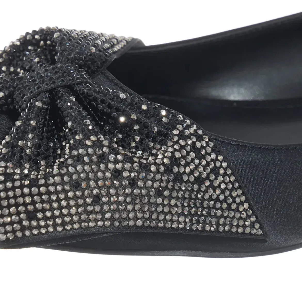 Steve Madden Magi Black Satin Ballerinas
