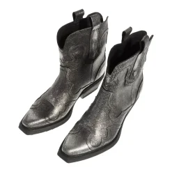 Steve Madden Waynoa Silver Leather Cowboy-Stiefel