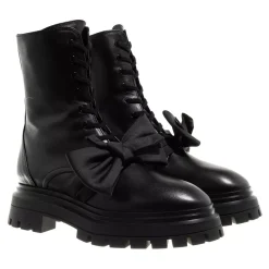 Stuart Weitzman Bedford Loveknot Bootie Black Schnürstiefel